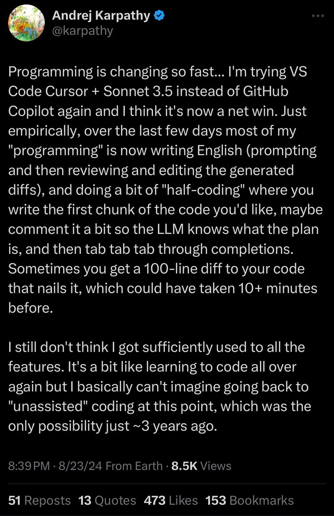 Andrej Karpathy quote
